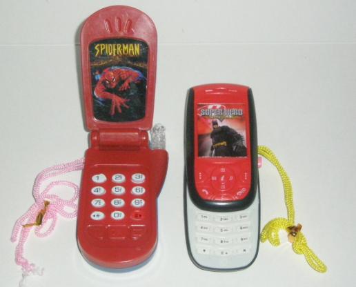 Batman Phone and Spiderman Phone Opened